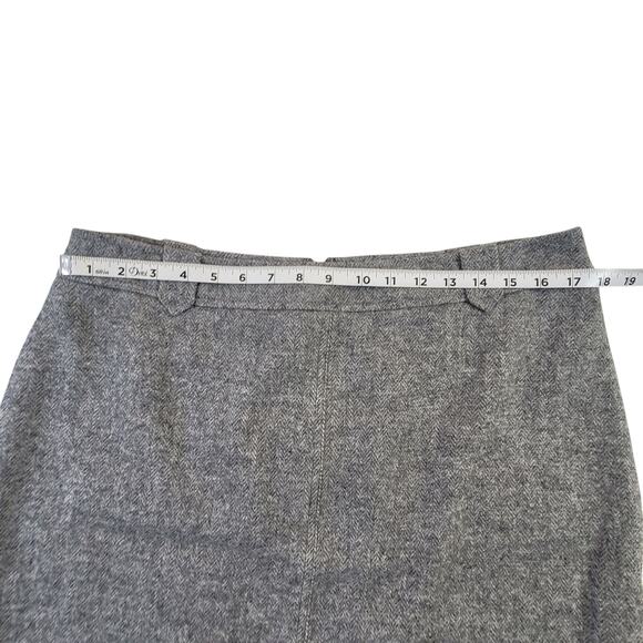 Talbots Wool Blend Herringbone Grey Pencil Skirt Women's SZ 14 - Picture 3 of 9